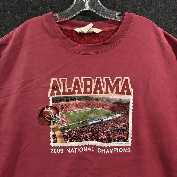 Alabama Crimson Tide Sweatshirt Men's XL Football 2009 National Champs Crewneck - Picture 2 of 9